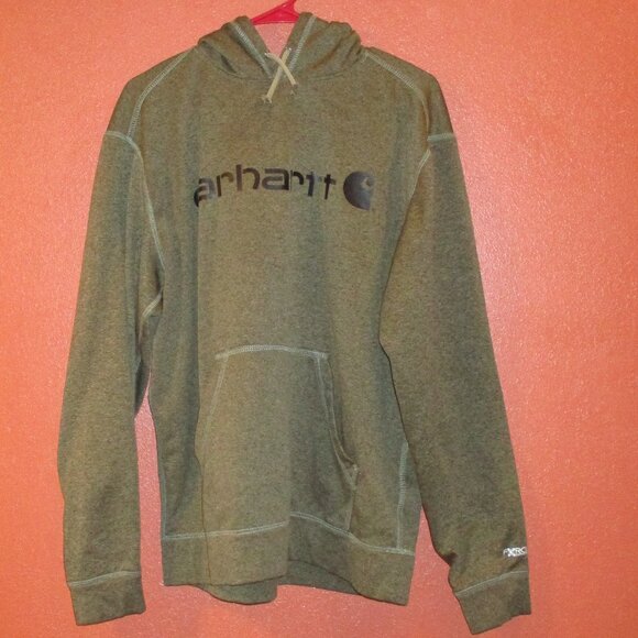 Carhartt Men Large Gray Black Graphic Long Sleeve Pullover Hoodie - Picture 1 of 11